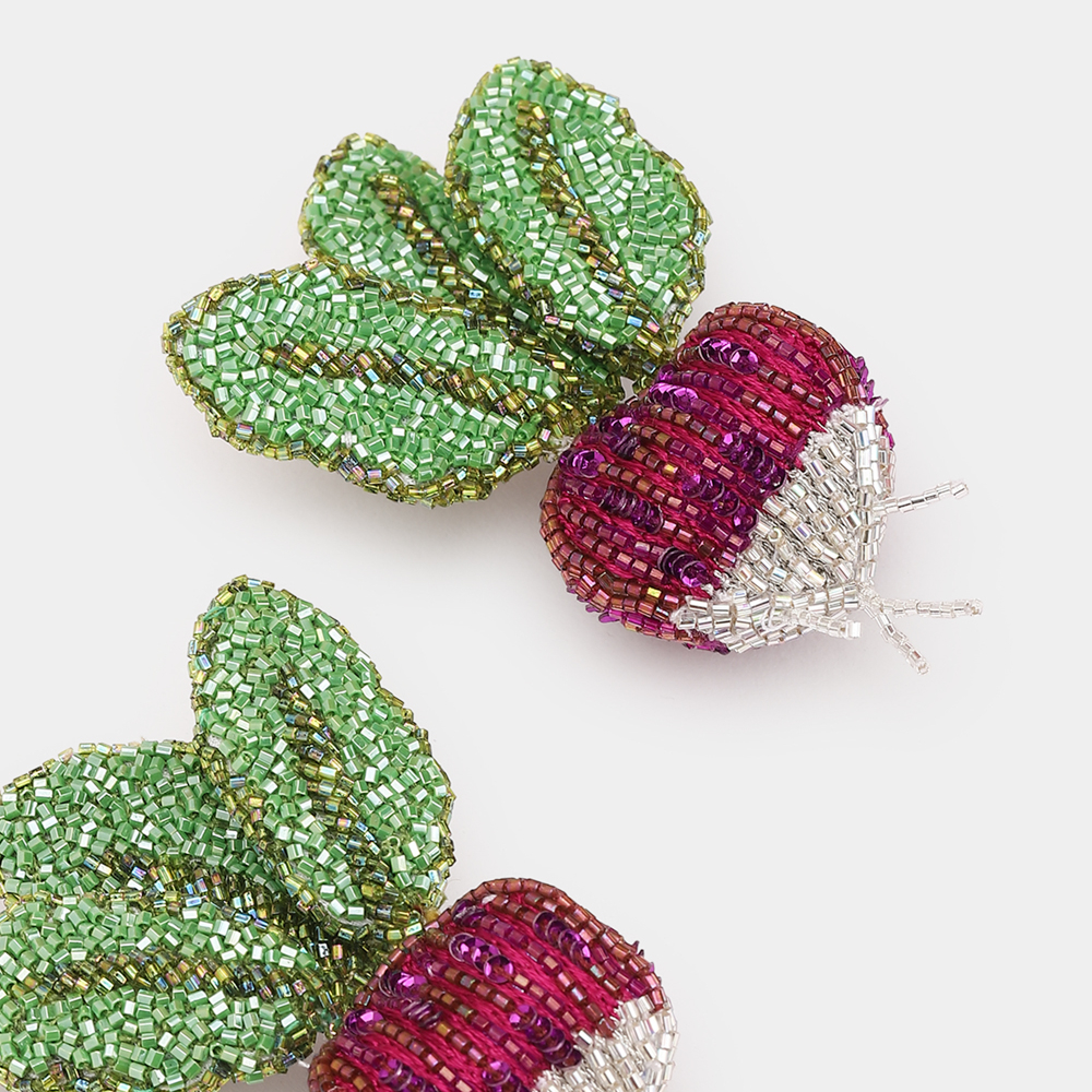 Purple Turnip Earrings Olivia Dar – Hand-Embroidered 3D Design ...