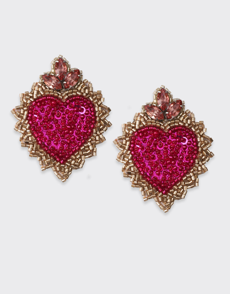 Handmade Sacred Hearts Earrings - Olivia Dar