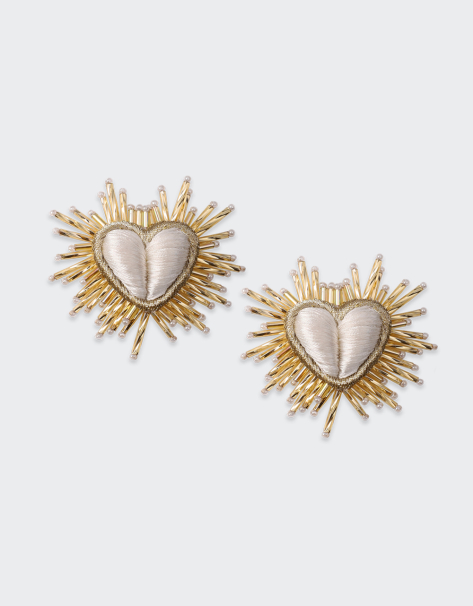 Statement beaded Red heart earrings for women, beaded hearts - Inspire  Uplift