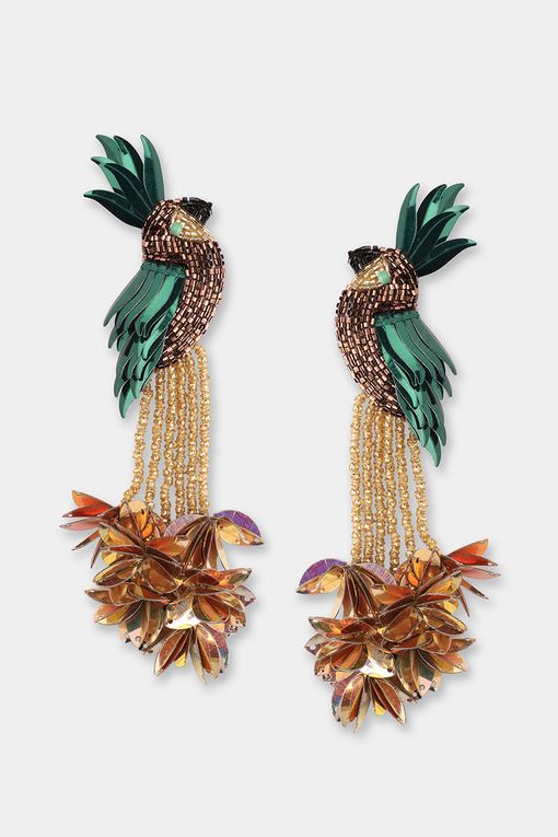 Boucles d'oreilles oiseaux Daya solo + 6 oiseaux