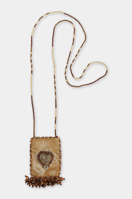 Collier “Cœur Sacré” – Talisman Doré & Effet Léopard
