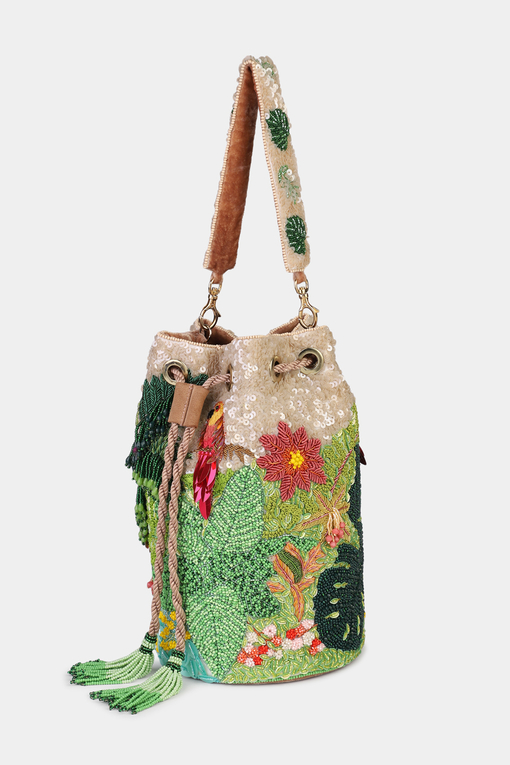 Tropical Forest Bucket Bag – Handcrafted Elegance with Over 30