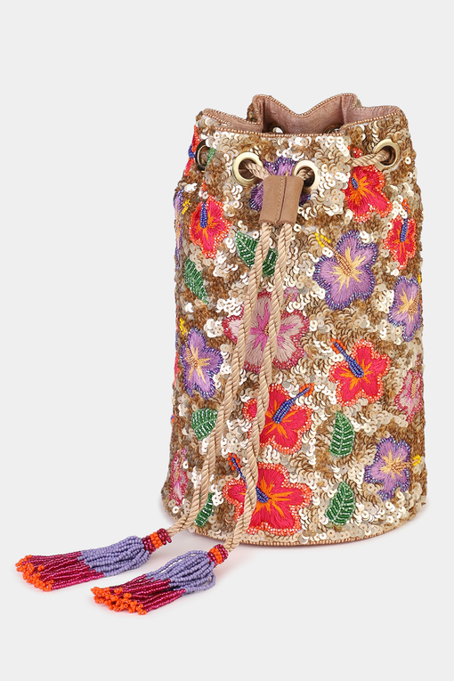 Hibiscus Bucket Bag – Handcrafted Exotic Elegance - Olivia Dar