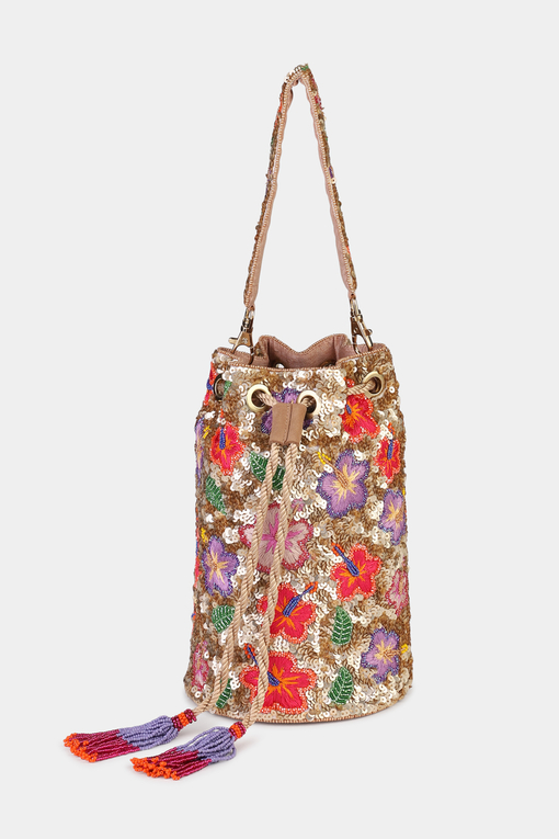 Hibiscus Bucket Bag – Handcrafted Exotic Elegance - Olivia Dar