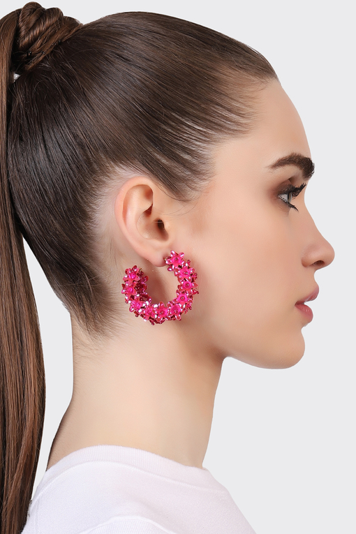 Mini Lily Flower Hoop Earrings