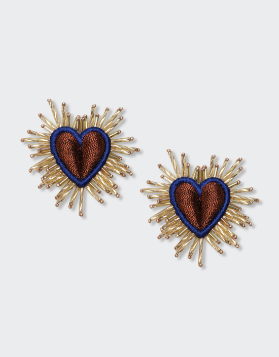 Sparkle Heart Silk Earrings