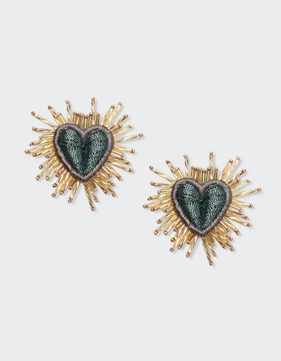 Sparkle Heart Silk Earrings