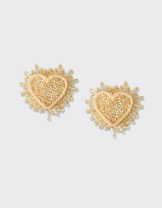 Mini Sparkle Heart Beaded Earrings