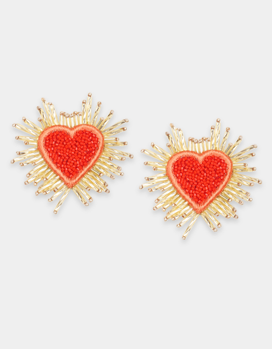 Sparkle Heart Beaded Earrings