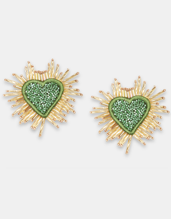 Sparkle Heart Beaded Earrings