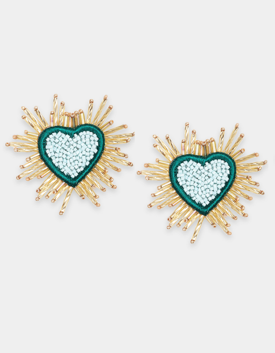 Sparkle Heart Beaded Earrings