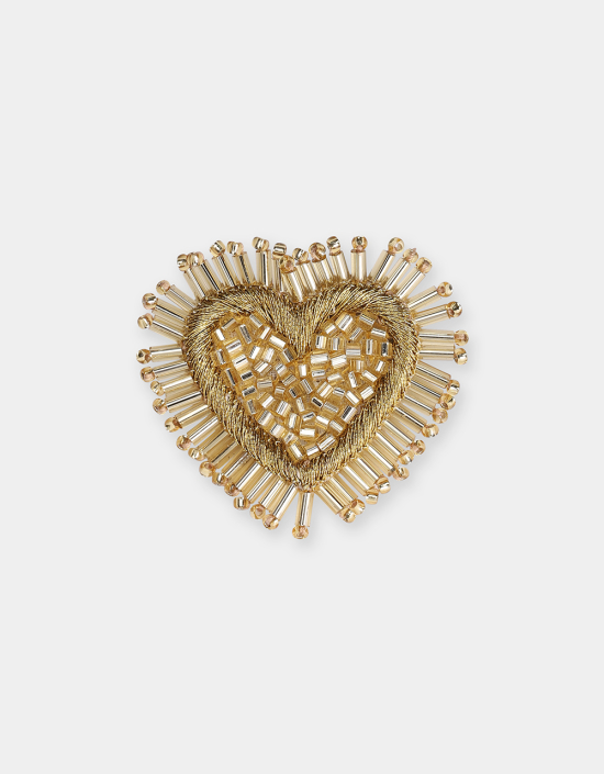 Sparkle Heart Beaded Brooch
