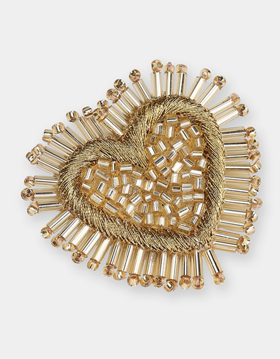 Sparkle Heart Beaded Brooch