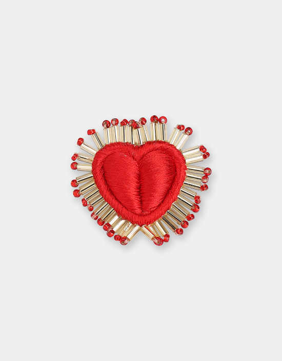 Sparkle Heart Silk Brooch