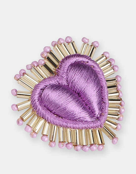 Sparkle Heart Silk Brooch