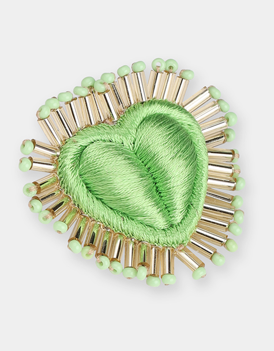 Sparkle Heart Silk Brooch