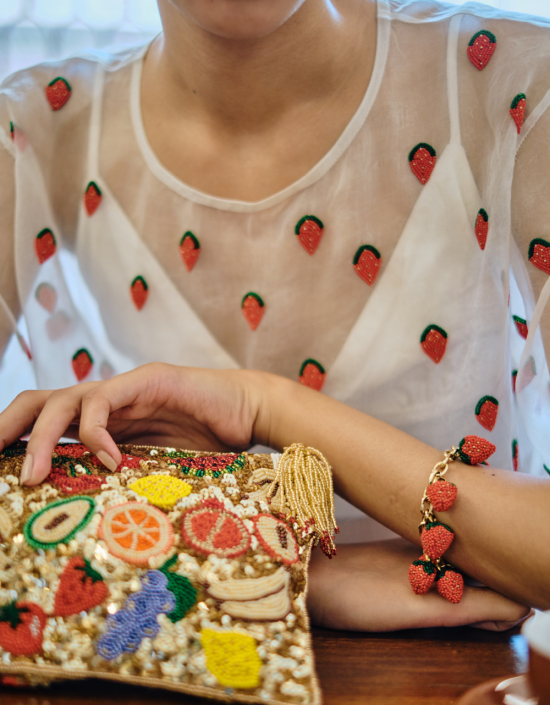 Strawberry Organza Top