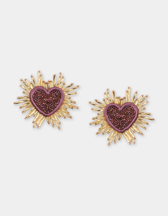 Sparkle Heart Beaded Earrings