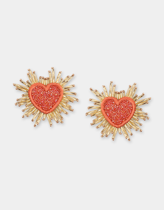 Sparkle Heart Beaded Earrings