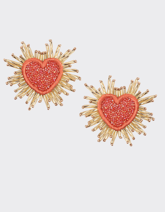 Sparkle Heart Beaded Earrings