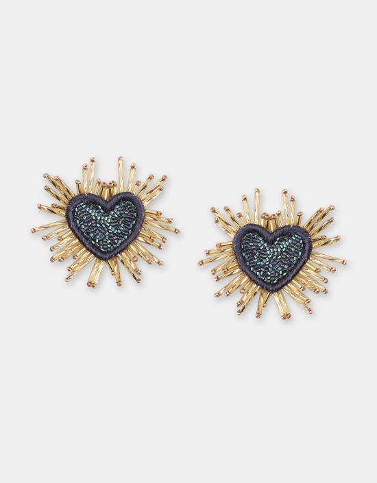 Sparkle Heart Beaded Earrings