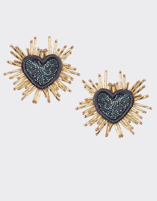 Sparkle Heart Beaded Earrings