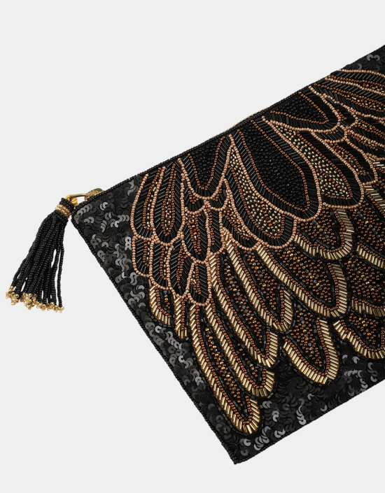 Feather Sequins Jewelry Bag