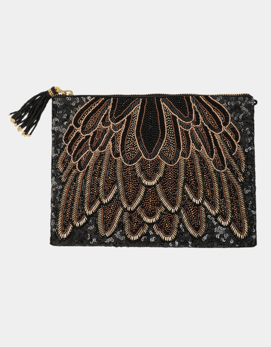 Feather Sequins Jewelry Bag