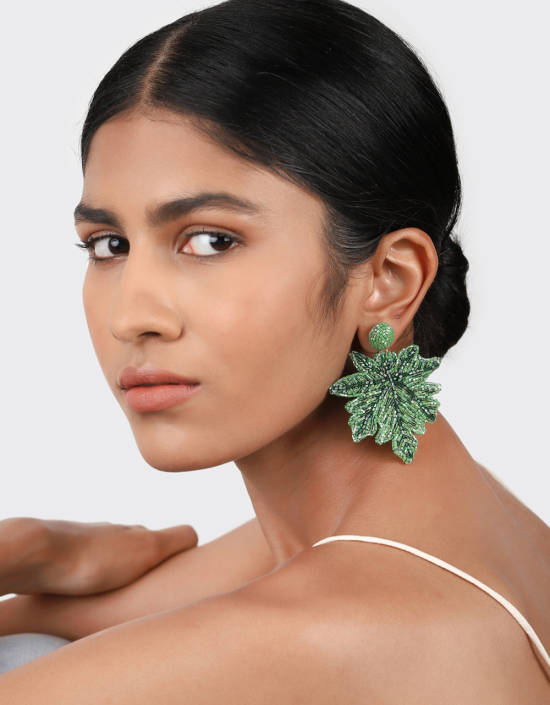 Papaya Leaf Earrings