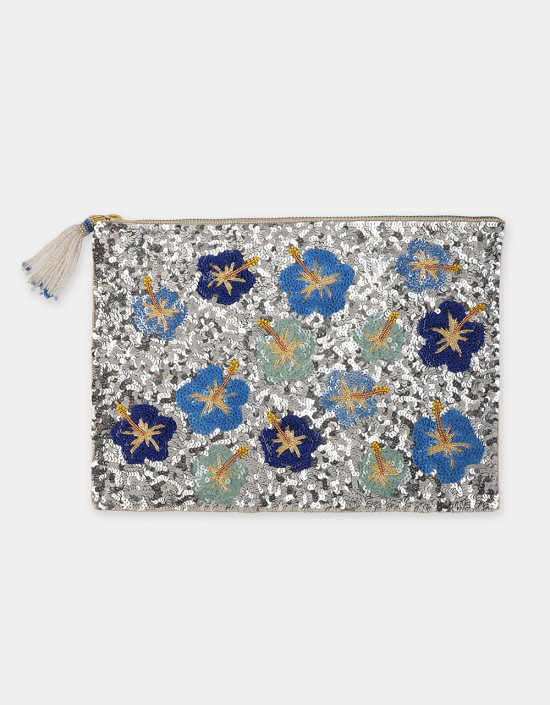 Hibiscus Sequins Pouch