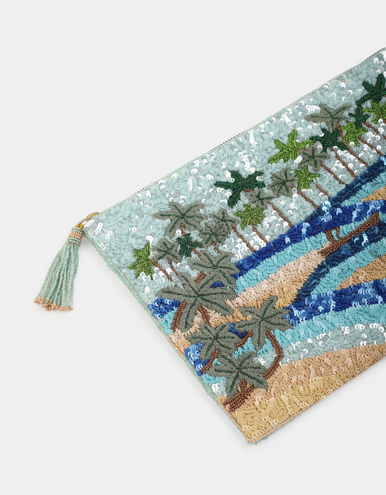 Postcard Sequins Pouch