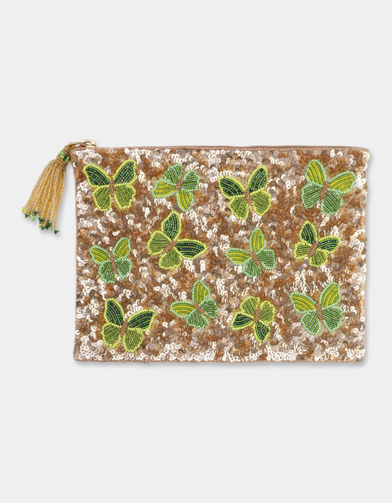 Butterfly Garden Sequins Jewelry Bag