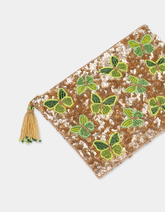 Butterfly Garden Sequins Jewelry Bag