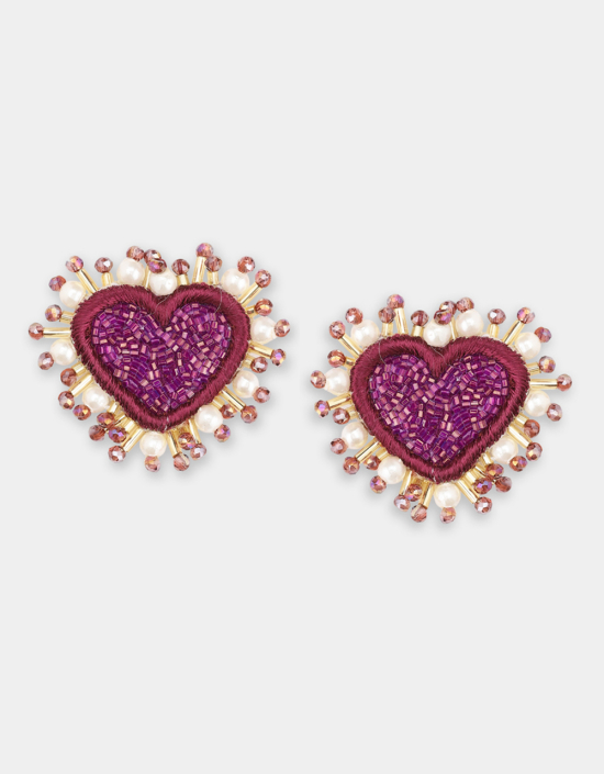 Pearl Heart Earrings