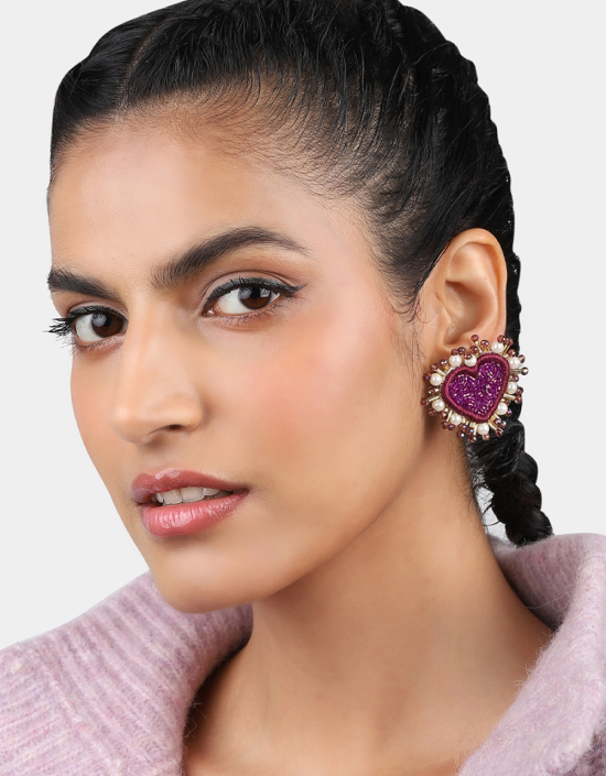 Pearl Heart Earrings