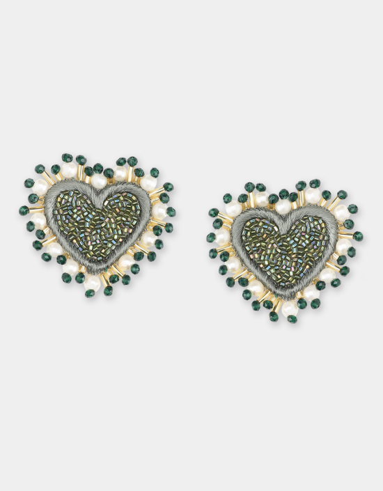 Pearl Heart Earrings