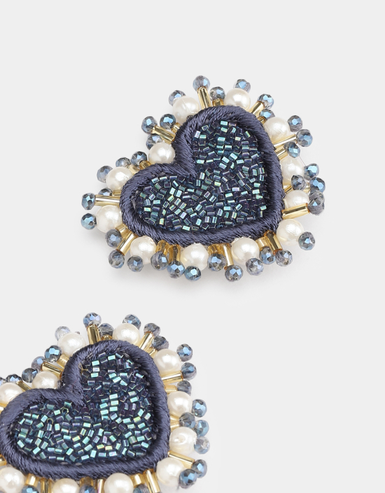Pearl Heart Earrings