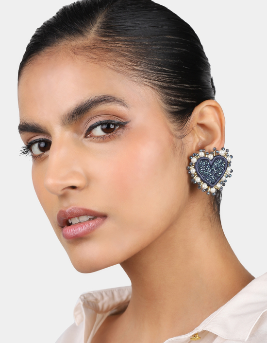 Pearl Heart Earrings