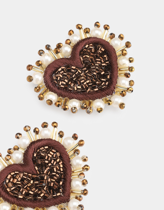Pearl Heart Earrings