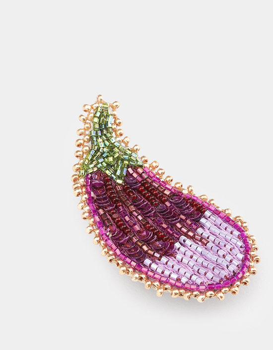 Eggplant Brooch
