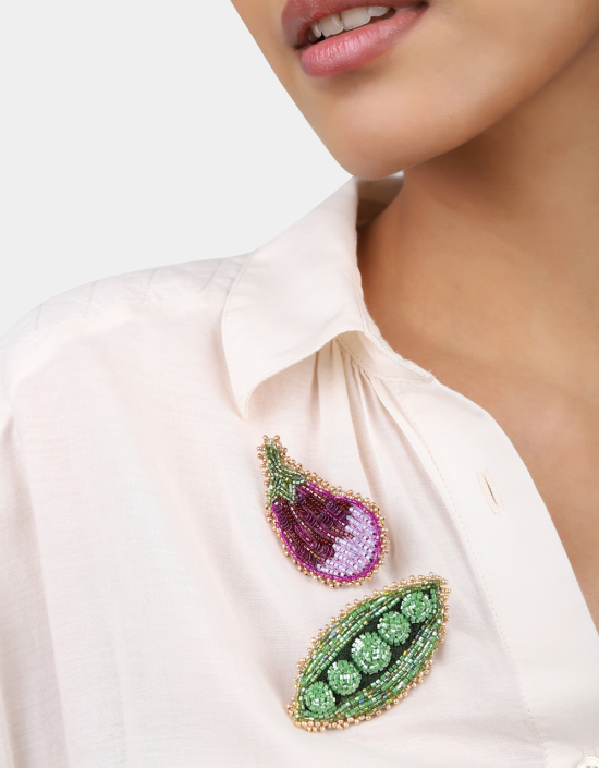 Eggplant Brooch