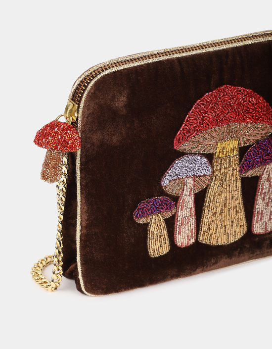 Mushroom Velvet Sling Bag
