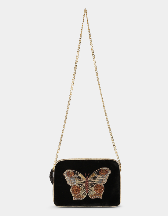 Butterfly Velvet Sling Bag