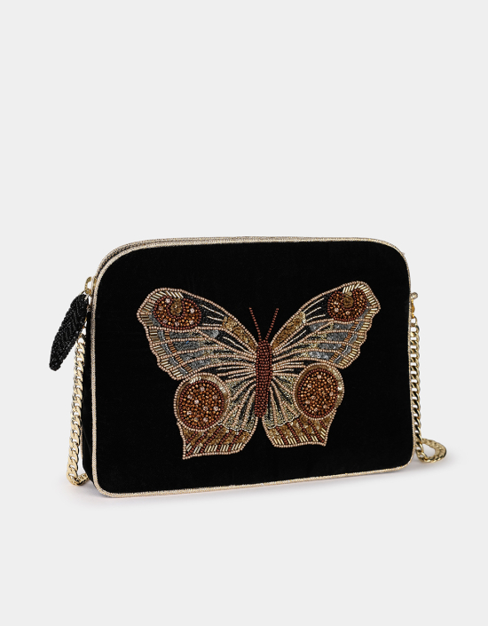 Butterfly Velvet Sling Bag