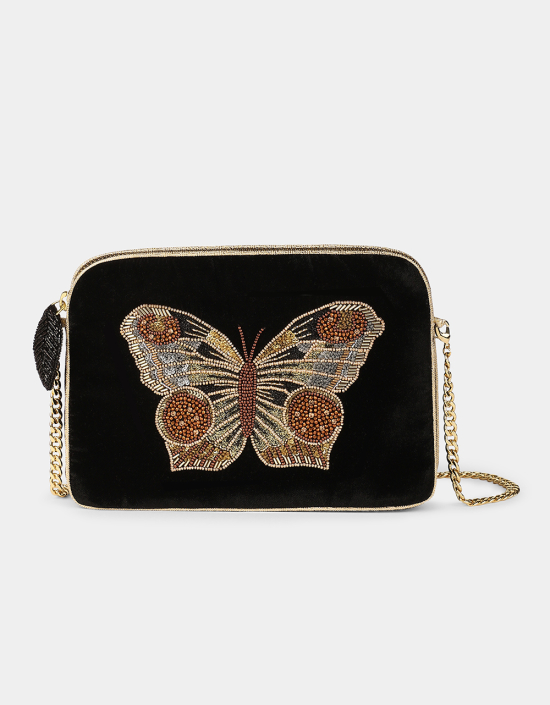 Butterfly Velvet Sling Bag
