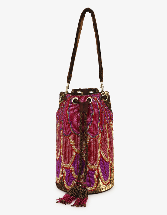Feather Rigid Bucket Bag