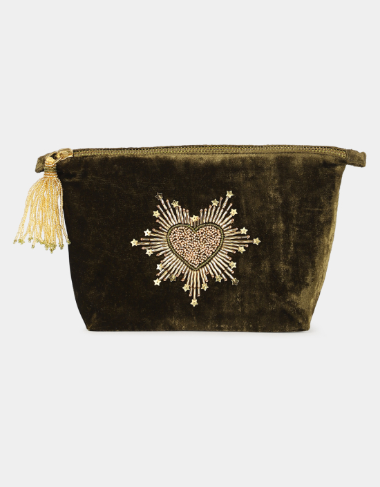 Sparkle Heart Make Up Bag
