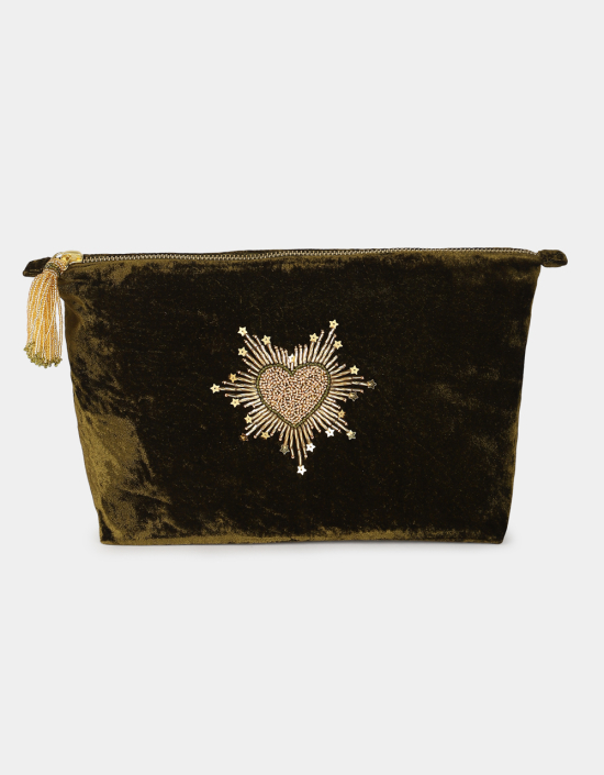 Sparkle Heart Make Up Bag