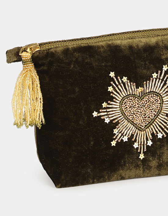 Sparkle Heart Make Up Bag