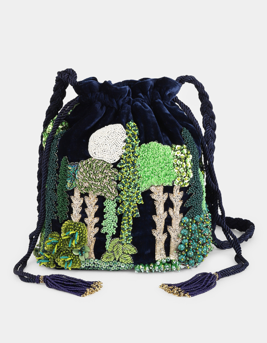 Enchanted Forest Velvet Bucket Bag